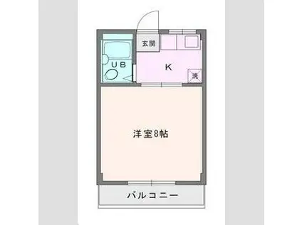コーポ愛名B(1K/3階)の間取り写真