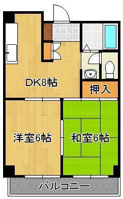和光第二ビル(2DK/4階)の間取り写真