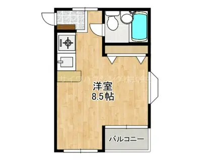 ホワイトベール(ワンルーム/2階)の間取り写真