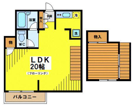 オラージュ(1LDK/2階)の間取り写真
