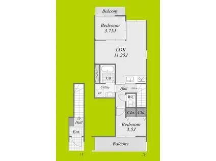 G MAISON 豊中蛍池(2LDK/2階)の間取り写真