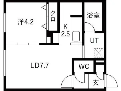 イール新札幌(1LDK/3階)の間取り写真