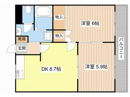 アーバンヒルズ21(2DK/2階)の間取り写真
