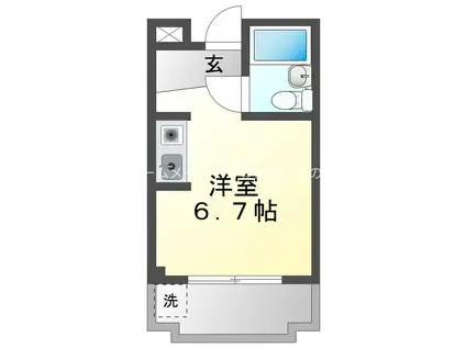 クラウンプラザ往完(ワンルーム/2階)の間取り写真