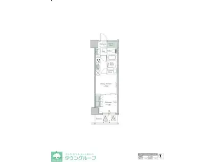 ワンルーフレジデンス中野(1DK/2階)の間取り写真