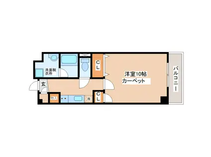 ブォンジョルノ(1K/6階)の間取り写真