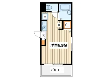 メルディア生麦4丁目Ⅱ(ワンルーム/2階)の間取り写真