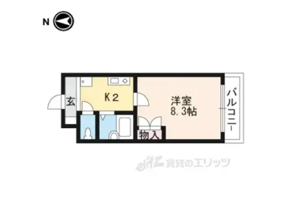 ワイズレジデンス南草津(1K/7階)の間取り写真