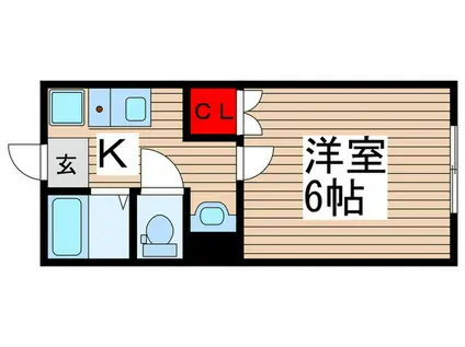 ミラベル大和田(1K/1階)の間取り写真