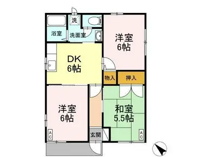 ソレアード(3DK/1階)の間取り写真