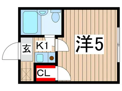 エスティハイム第1(ワンルーム/2階)の間取り写真