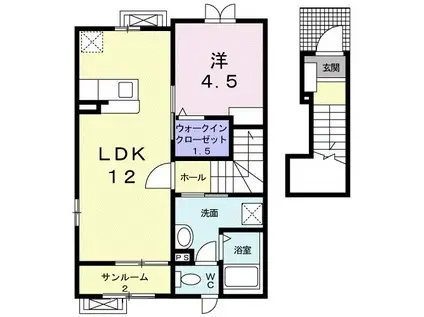 アンディマンシェ D(1LDK/2階)の間取り写真