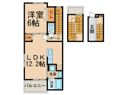 セレッソブローテ A・B(1LDK/3階)の間取り写真