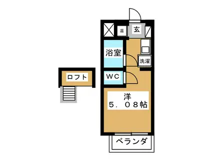 YOKOHAMA BAY HILLS(ワンルーム/2階)の間取り写真