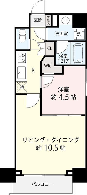 ミェーレ日本橋(1LDK/5階)の間取り写真