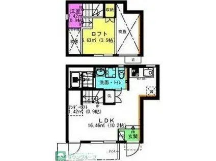 VENUS-III(ワンルーム/1階)の間取り写真