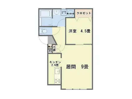RESIDENCE KOTOBUKI A(1LDK/1階)の間取り写真