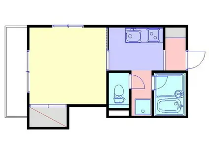 フローラMON(1K/1階)の間取り写真