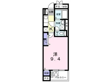 フォレストガーデン小門町(1K/2階)の間取り写真