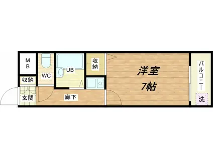 味原青山ビル(1K/5階)の間取り写真