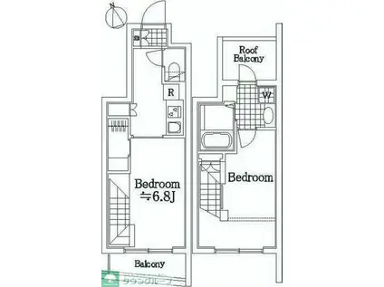 プレール・ドゥーク練馬ノースCITY LA(2K/9階)の間取り写真