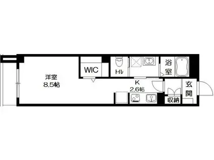 ベルフォンス(ワンルーム/2階)の間取り写真