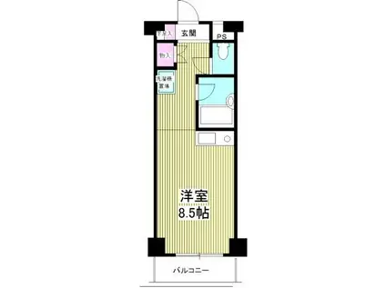 サンパークビル(ワンルーム/4階)の間取り写真
