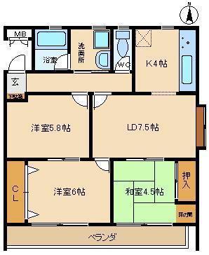パークルミナス(3LDK/3階)の間取り写真