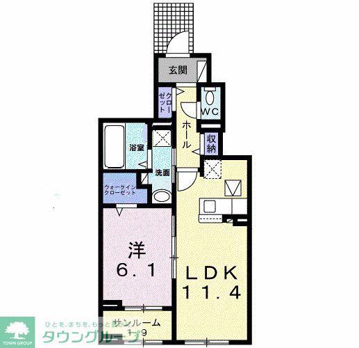 NOVA II(1LDK/1階)の間取り写真
