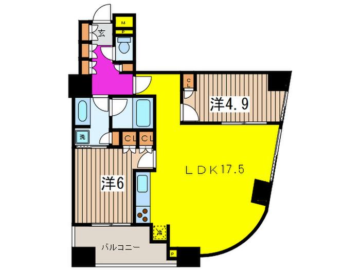 パークアクシス日本橋ステージ(2LDK/11階)の間取り写真