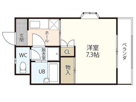 サンライズ五日市(1K/3階)の間取り写真