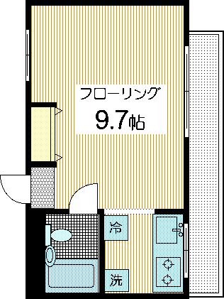 アムールK(ワンルーム/2階)の間取り写真