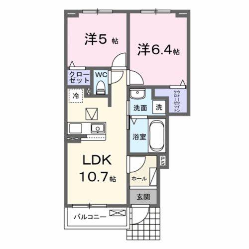 玉串町西二丁目(2LDK/1階)の間取り写真