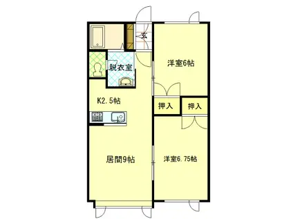 LEBEN6・5(2LDK/1階)の間取り写真