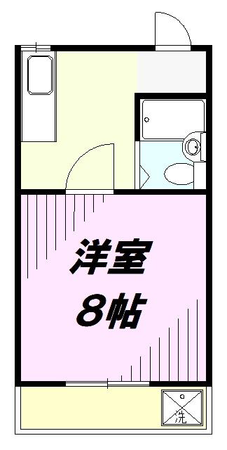 シャトル細田(1K/1階)の間取り写真