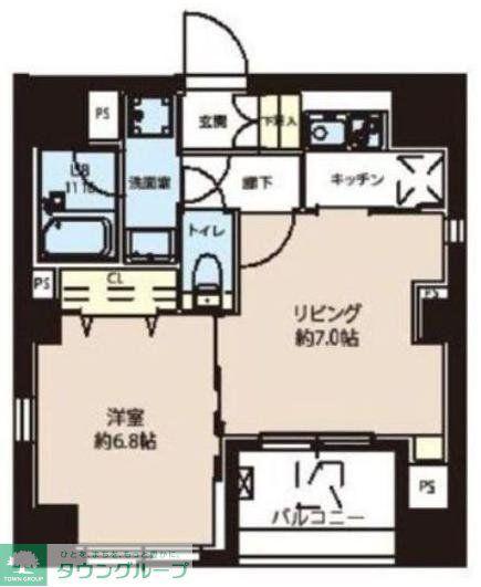 レオーネ東日本橋駅前II(1LDK/3階)の間取り写真