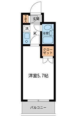 ジョイフル南林間第2(ワンルーム/4階)の間取り写真