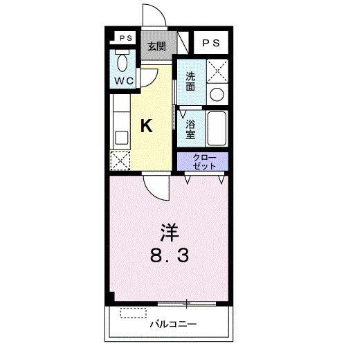 SIERA(1K/1階)の間取り写真