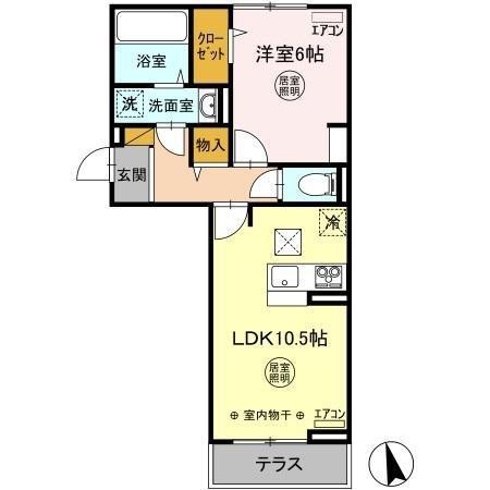エースコート III(1LDK/1階)の間取り写真