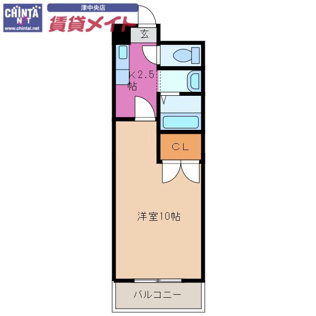 江戸橋利平治マンション(1K/3階)の間取り写真