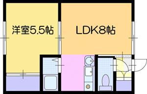 メゾンドルノン(1LDK/1階)の間取り写真