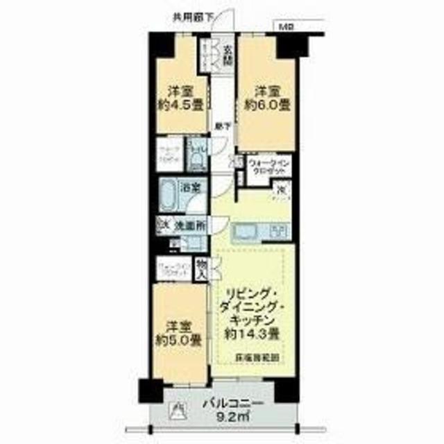 プレシス小岩ヴェルデ(3LDK/8階)の間取り写真