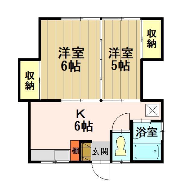 幸邑アパート(2K/1階)の間取り写真