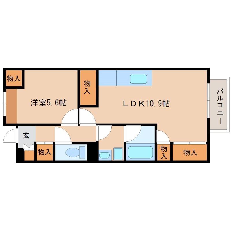 サンライズ大宝(1LDK/1階)の間取り写真
