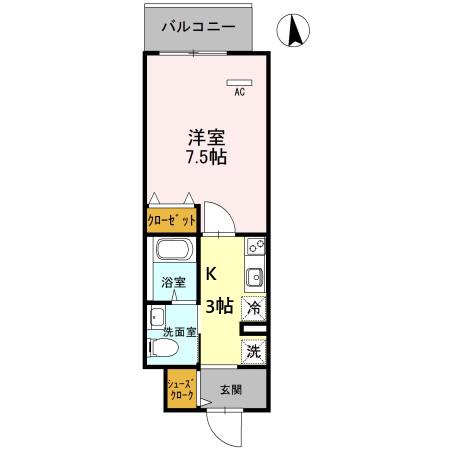 プランドール梅田(1K/7階)の間取り写真