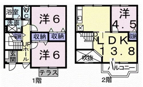 フラワーステージ1(3LDK/1階)の間取り写真