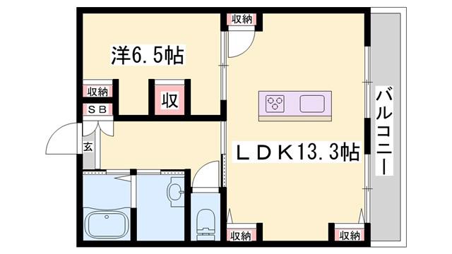 アコーデリア元禄(1LDK/1階)の間取り写真