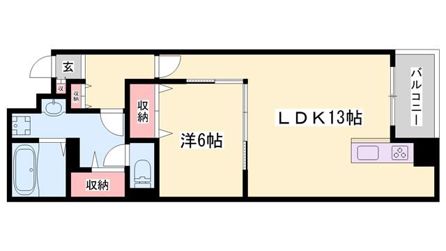 OAFLAT御立東II(1LDK/3階)の間取り写真