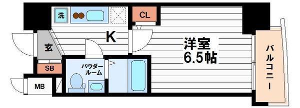 セレニテ天満橋アリア(1K/2階)の間取り写真