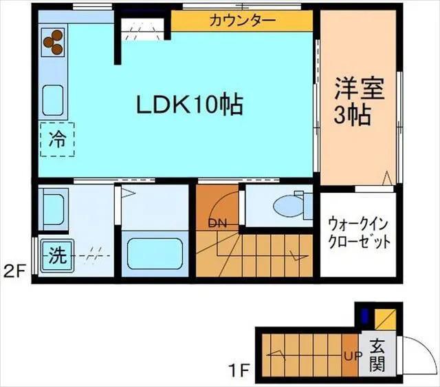 INTEGRAL SFIDA(1LDK/2階)の間取り写真